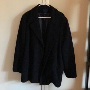 Lane Bryant Black Wool Pea Coat 22W